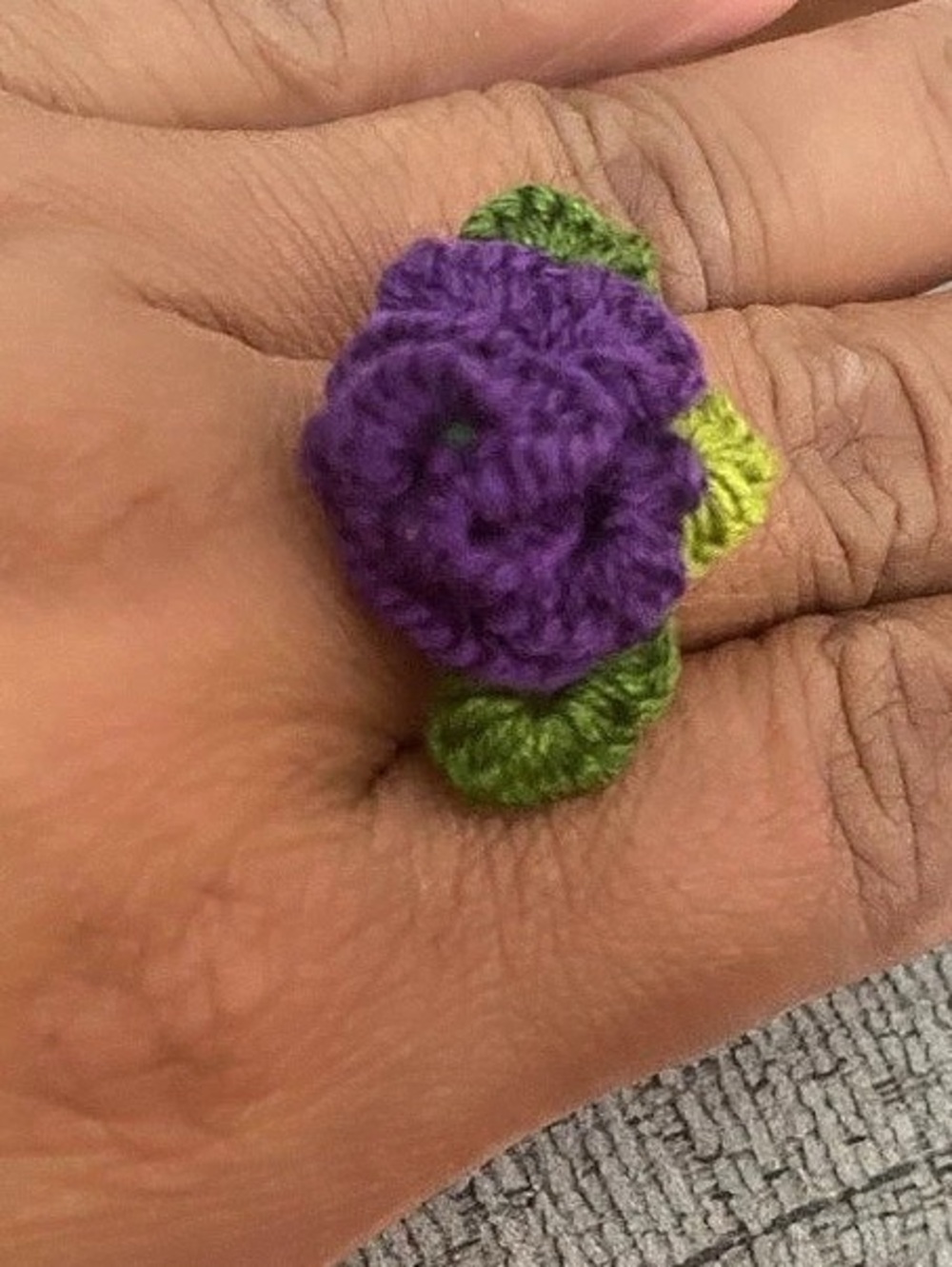 Floral Purple & Green Ring